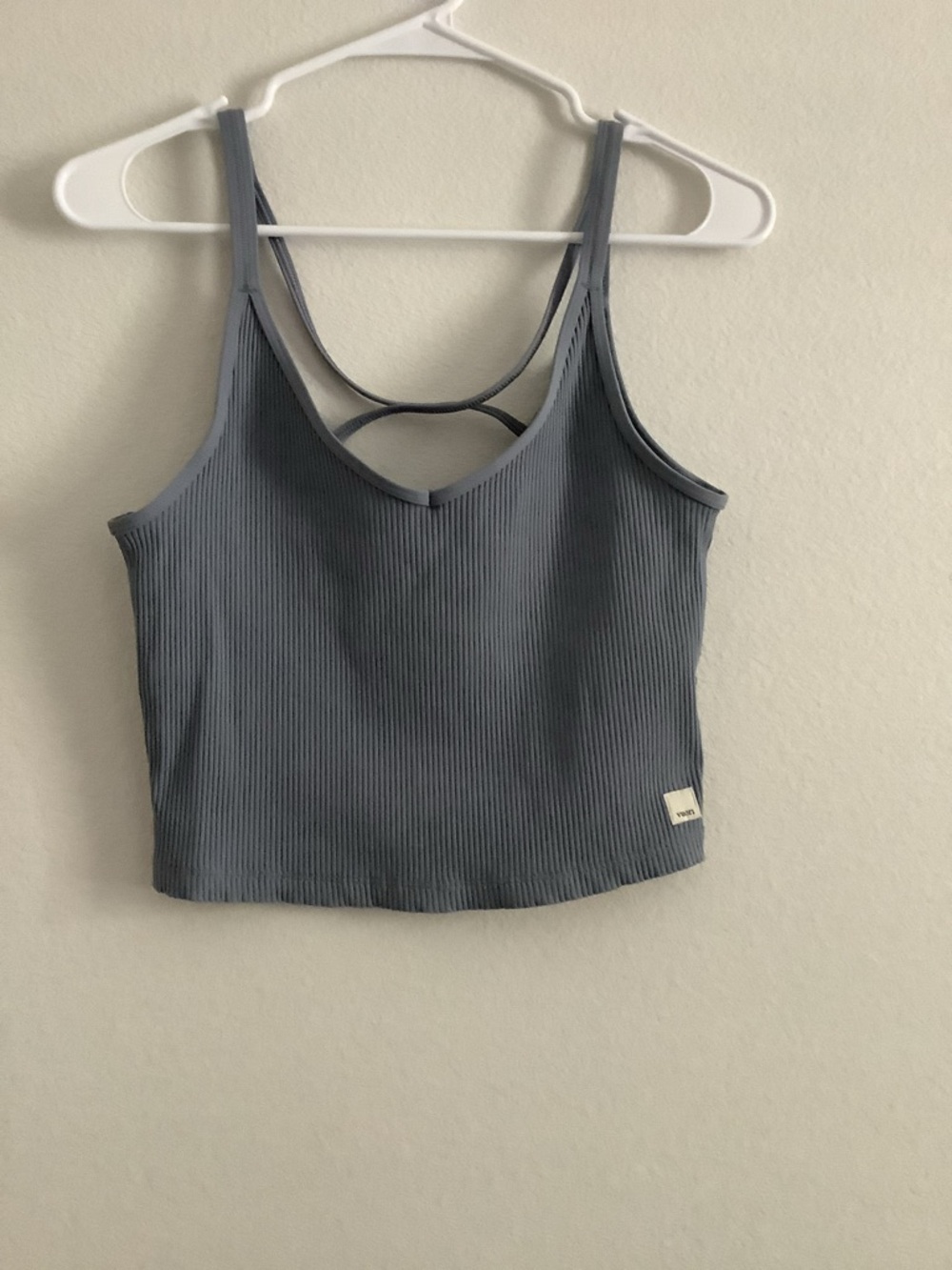 Vuori Rib Crop Tank Top Flint Gray VW189 Size L